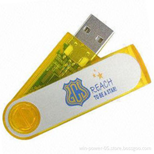 Promotional swivel USB drives with 1/64GB capacity, customized logos/colors accepted, data preload